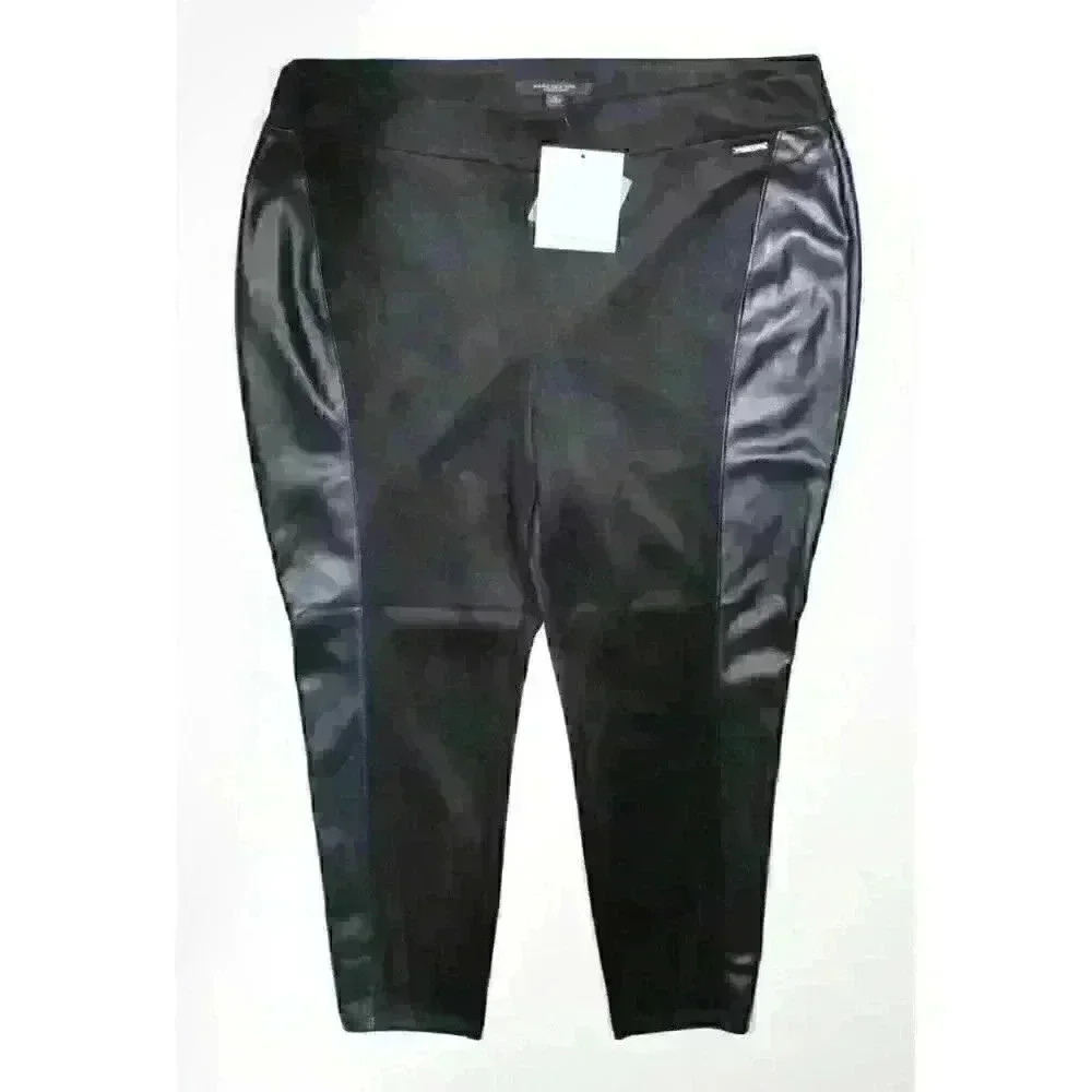 Marc New York Women's 2X Full Control Waistband Faux Leather Legging NWT $79